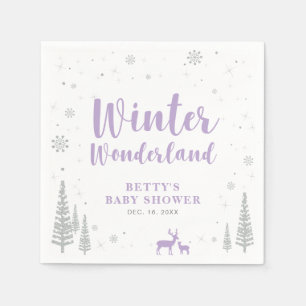 Serviette En Papier Winter Wonderland Baby shower neige papier Napkin