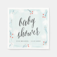 Winter Wonderland Baby shower personnalisé Napkin