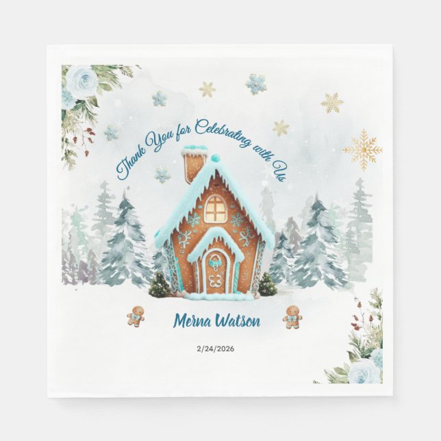 Serviette En Papier Winter wonderland Gingerbread (Devant)