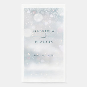 Serviette En Papier Winter Wonderland Mariage de neige