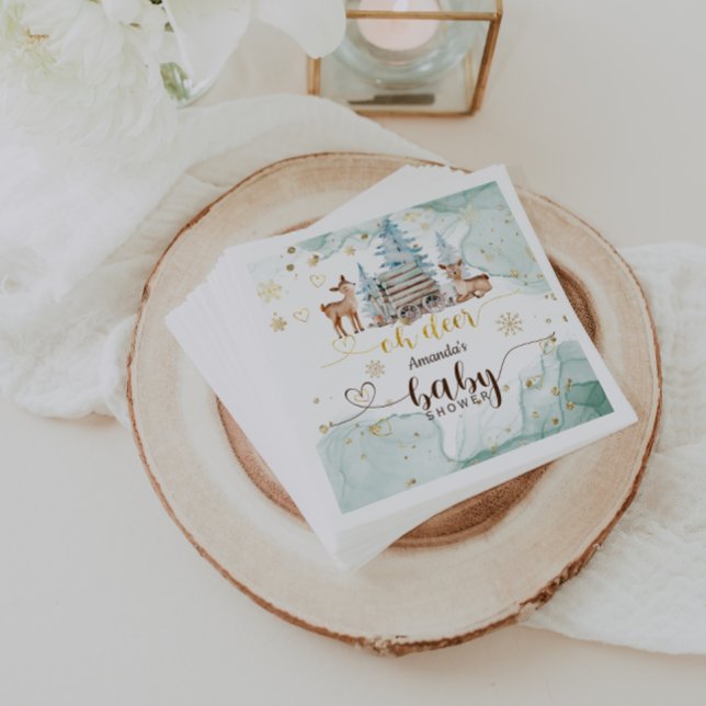 Serviette En Papier Winter Wonderland Oh Deer Baby shower (Créateur téléchargé)