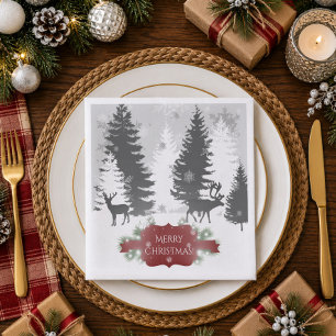 Serviette en papier Winter Wonderland - Rouge