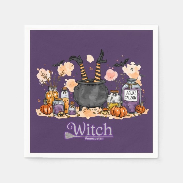 Serviette En Papier “Witch Venezolana” – Humor y Magia Latina 50 unid (Devant)