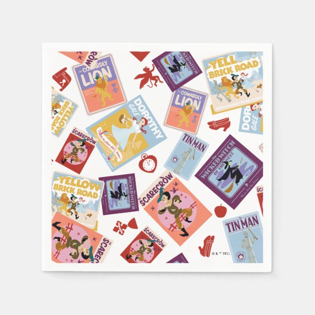 Serviette En Papier Wizard of Oz™ Character Print Toss Pattern (Devant)