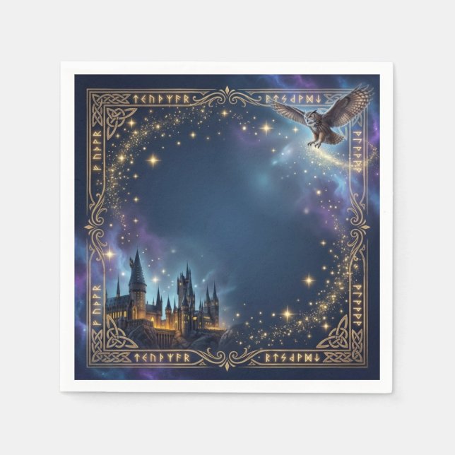 Serviette En Papier Wizards & Witches Birthday Magical Wizardry Party (Devant)