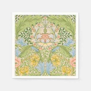 Serviette En Papier Wm Morris Myrtle Floral Art Nouveau Pastel