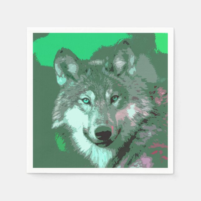 Serviette En Papier Wolf 049 (Devant)