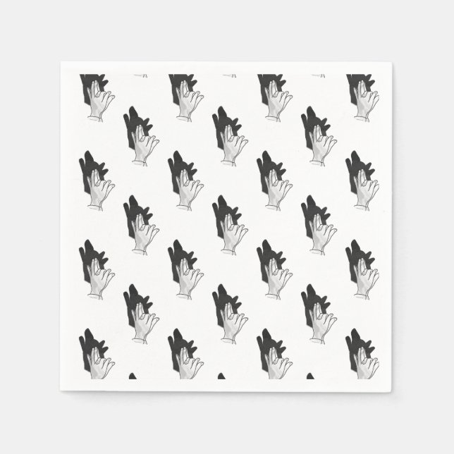 Serviette En Papier Wolf Silhouette (Devant)