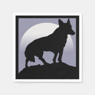 SERVIETTE EN PAPIER WOLF SILHOUETTE