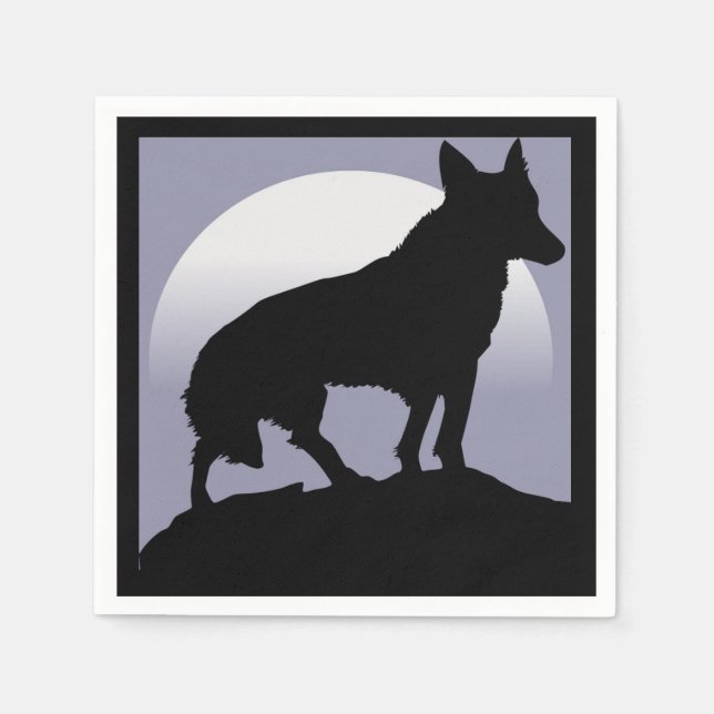SERVIETTE EN PAPIER WOLF SILHOUETTE (Devant)