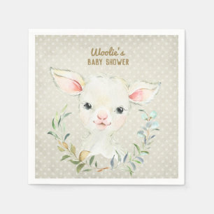 Serviette En Papier Wollie Lambert Cute Lamb Napkin - Baby shower