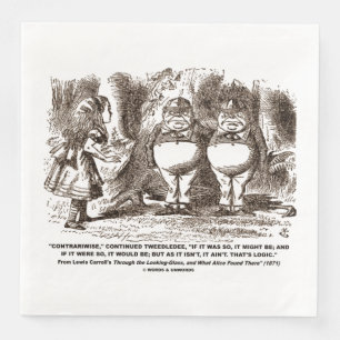Serviette En Papier Wonderland Alice Tweedledum Tweedledee Logique Qte