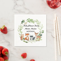 woodland animal baby shower design