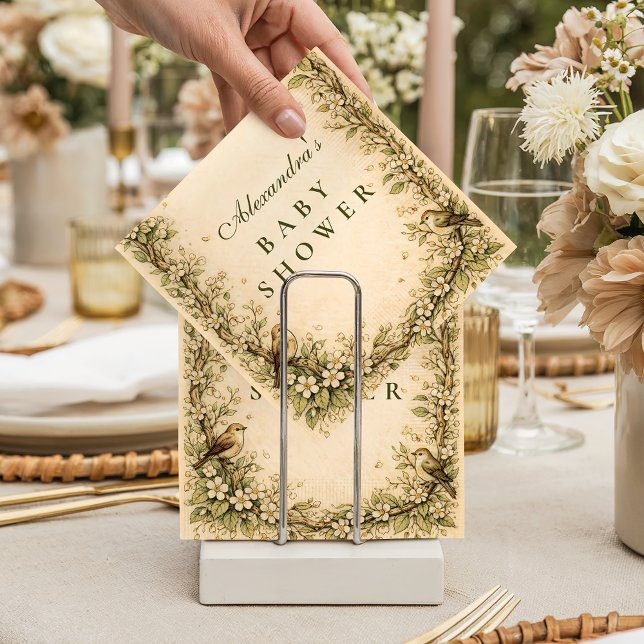 Serviette En Papier Woodland Birds Storybook Baby Shower (Créateur téléchargé)