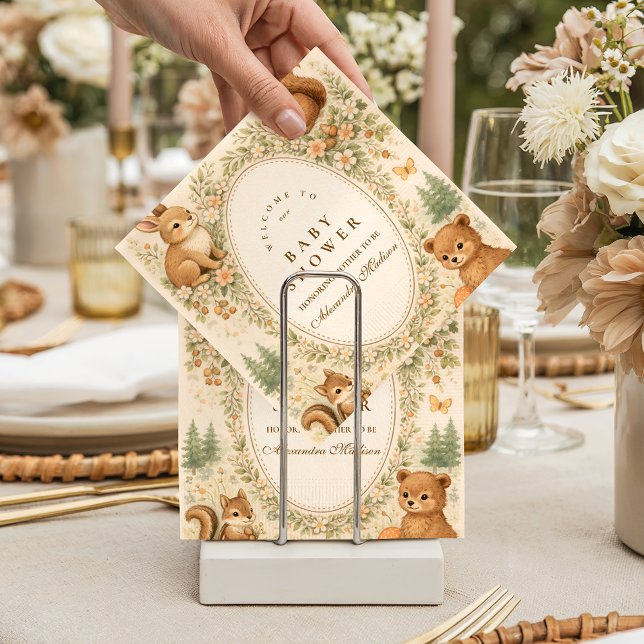 Serviette En Papier Woodland Forest Animals Baby Shower (Créateur téléchargé)