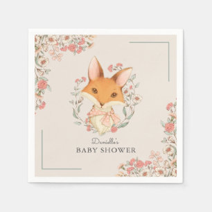 Serviette En Papier Woodland Fox mignonne Baby shower pour fille