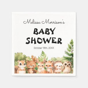 Serviette En Papier Woodland Friends Baby Boy Show