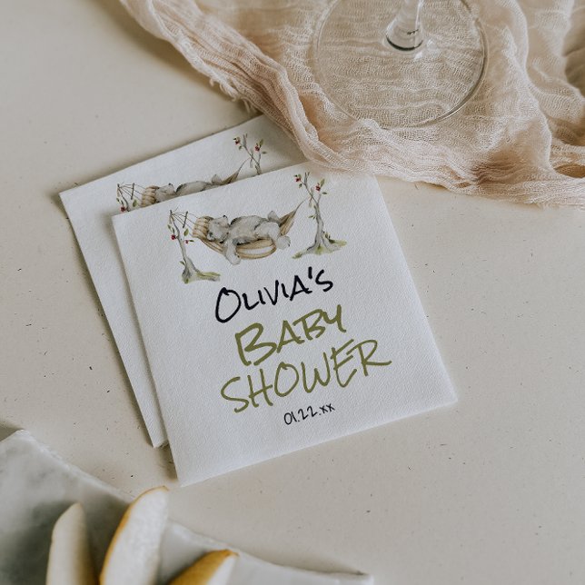 Serviette En Papier Woodland Wild Forest Bear Animal Baby Shower (Créateur téléchargé)