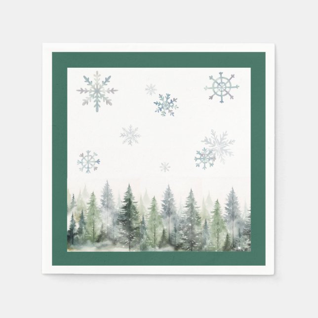 Serviette En Papier Woodland Winter ONE derland Papier Napkin (Devant)