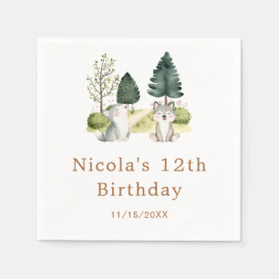 Serviette En Papier Woodland Wolf fête d'anniversaire