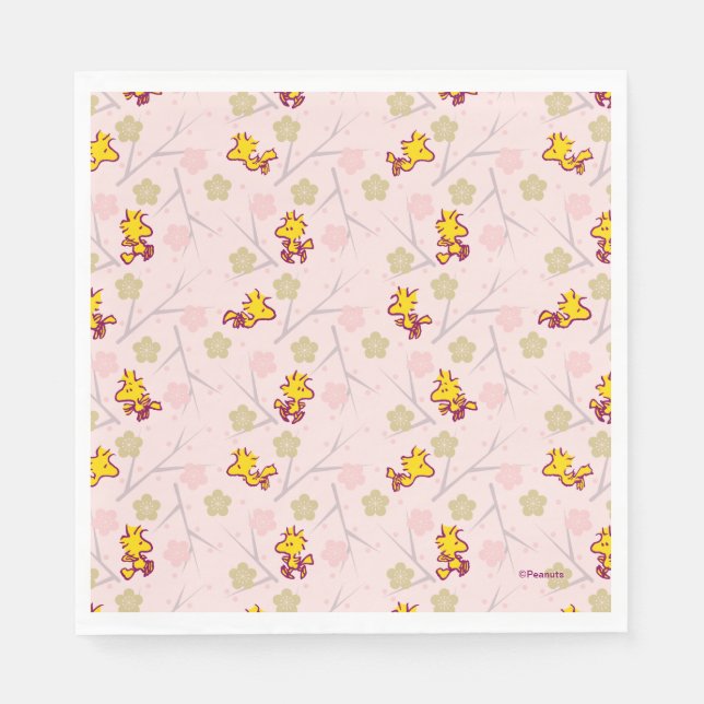 Serviette En Papier Woodstock Pink Cherry Blossom Pattern (Devant)