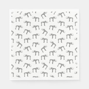 Serviette En Papier Woolly Mammoth Print Custom BACKGROUND COLOR
