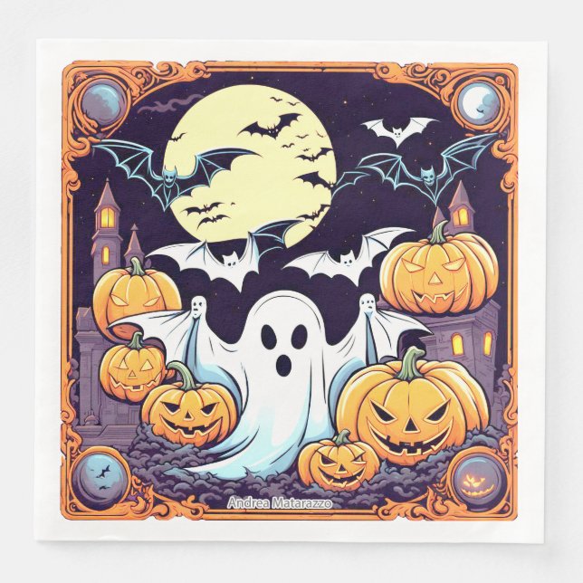 Serviette En Papier Wow Halloween Thrill (Devant)