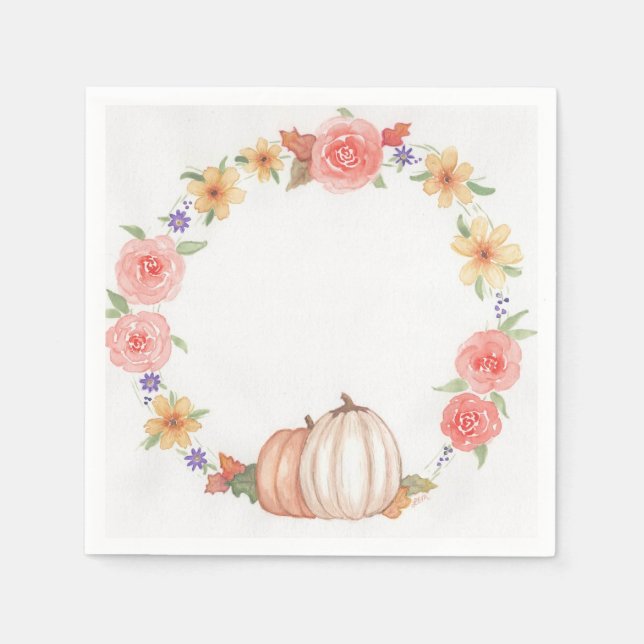 Serviette En Papier Wreath d'automne (Devant)