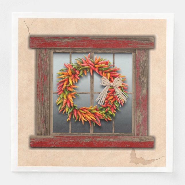 Serviette En Papier Wreath du sud-ouest du Chili sur une fenêtre en bo (Devant)