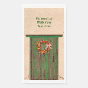 Serviette En Papier Wreath du sud-ouest du Chili sur une porte en bois