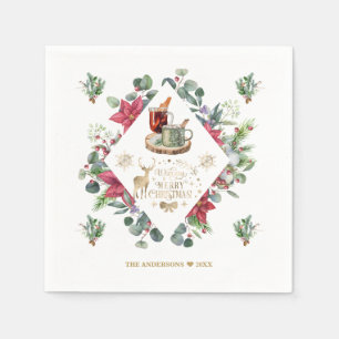 Serviette En Papier Wreath Script Winter Vous Souhaite Un Joyeux Noël