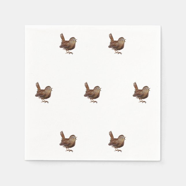 Serviette En Papier Wren Bird chante bruyante et belle chanson (Devant)