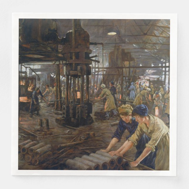 Serviette En Papier WW1 1918 Les femmes qui travaillent dans une usine (Devant)