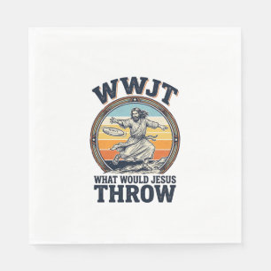 Serviette En Papier WWJT Que jetterait Jésus T-shirt disque vintage_1
