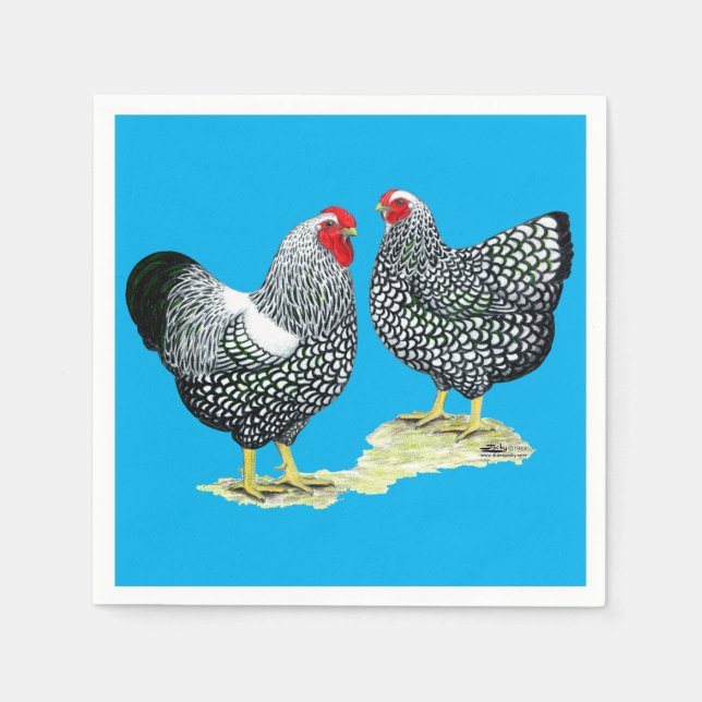 Serviette En Papier Wyandottes Paire en argent (Devant)