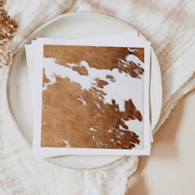 Serviette En Papier WYNONA Vache Brown Imprimer Pays Ranch occidental  (Créateur téléchargé)