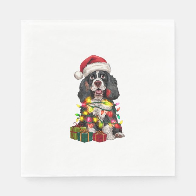 Serviette En Papier Xmas Lighting Santa Hat (Devant)