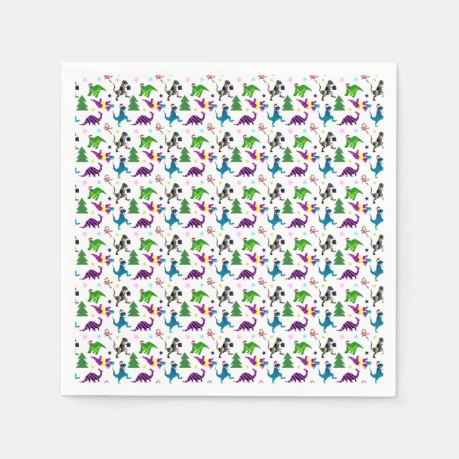 Serviette En Papier Xmasaures (Devant)