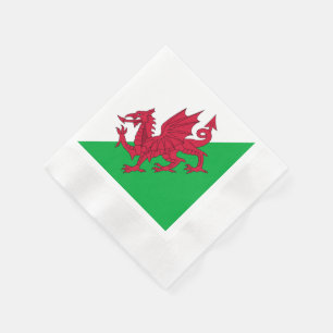 Serviette En Papier Y Ddraig Goch : Drapeau gallois serviettes de cock