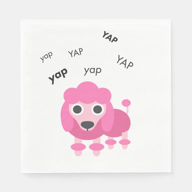 Serviette En Papier Yap Poodle mignon Emoji (Devant)