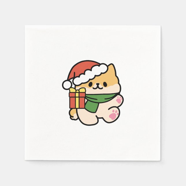 Serviette En Papier Yappy Howlidays - Jote Christmas Dog Cartoon (Devant)