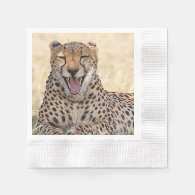 Serviette En Papier Yawning Cheetah (Devant)