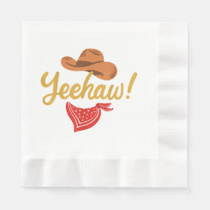 Serviette En Papier Yeehaw Cowboy Cowgirl Western Country Rodeo