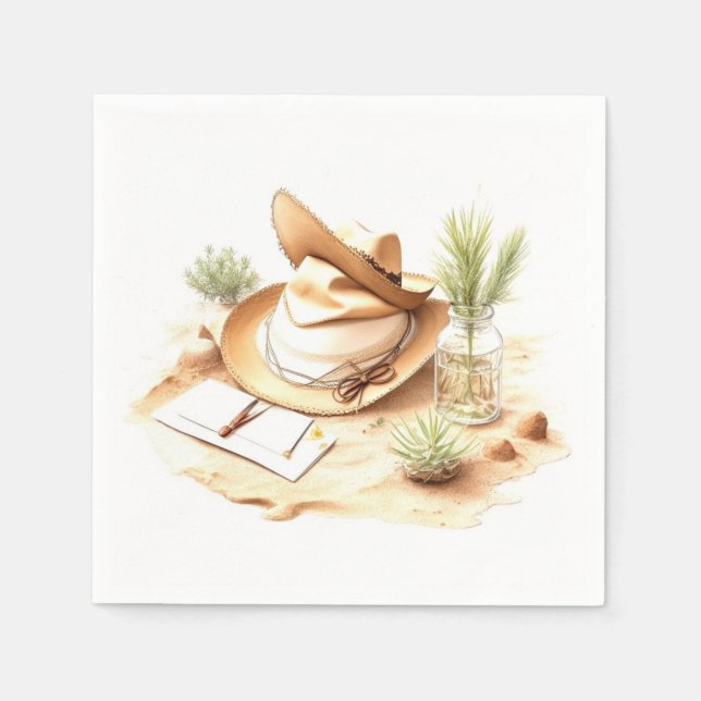 Serviette En Papier Yeehaw Jubilations : Baby shower Wild West Cowboy (Devant)