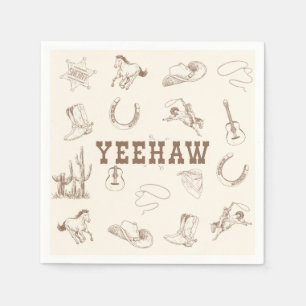 Serviette En Papier Yeehaw Mon premier Rodéo Anniversaire Plaque Neutr
