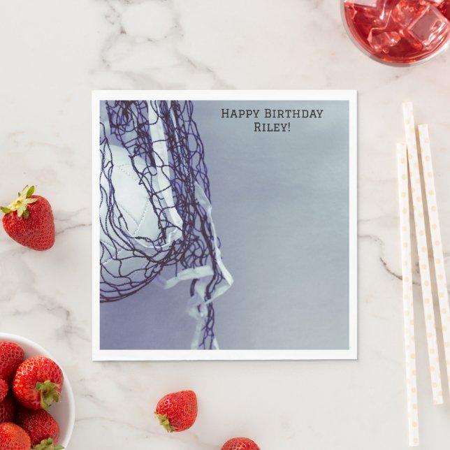 Serviette En Papier Yellow Birthday Net & Volleyball (En situation)