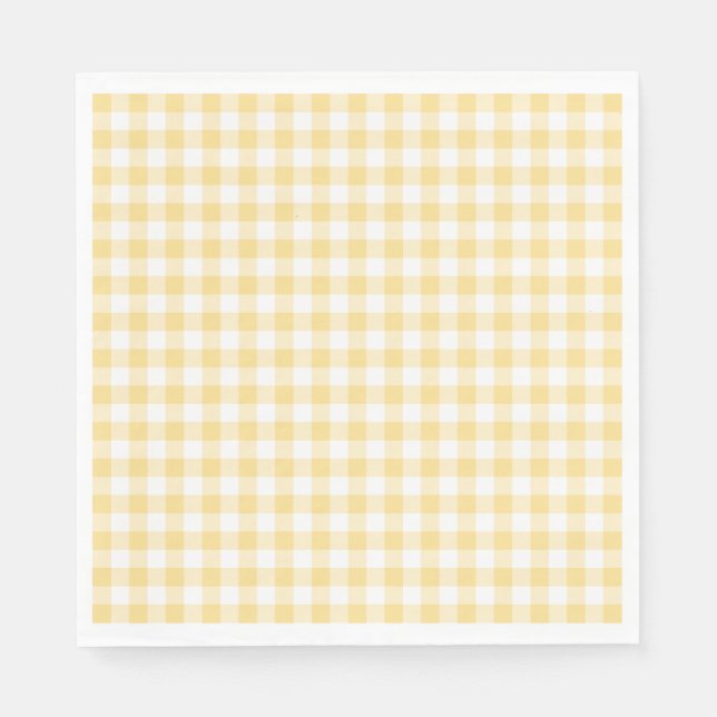 Serviette En Papier Yellow Gingham Coquette Bow Party Dessert (Devant)