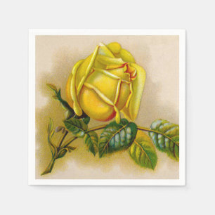 Serviette En Papier Yellow Rose Artwork