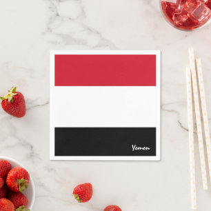 Serviette En Papier Yémen & drapeau yéménite mode fête /supporters spo