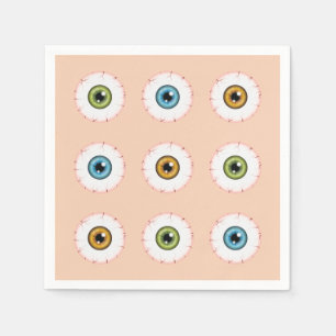 Serviette En Papier Yeux colorés Halloween Eyeballs Yeux injectés de s